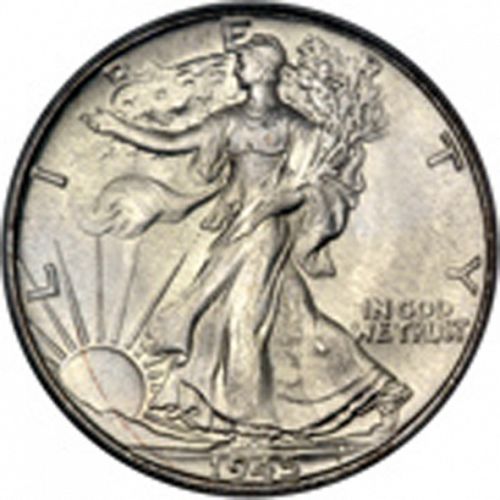 50 cent Obverse Image minted in UNITED STATES in 1945 (Walking Liberty - Mintmark on reverse)  - The Coin Database