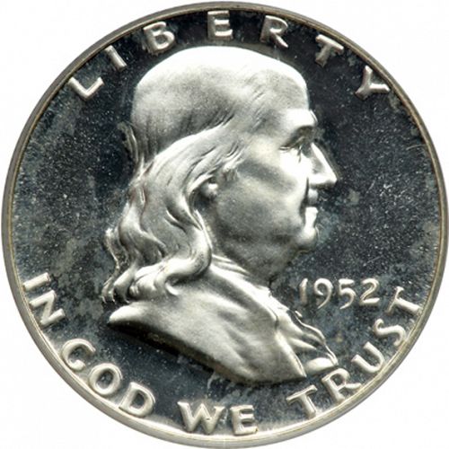 50 cent Obverse Image minted in UNITED STATES in 1952 (Franklin)  - The Coin Database