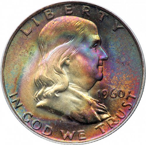 50 cent Obverse Image minted in UNITED STATES in 1960D (Franklin)  - The Coin Database