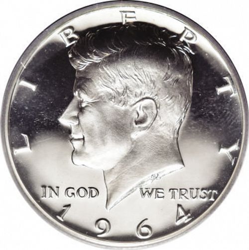 50 cent Obverse Image minted in UNITED STATES in 1964 (Kennedy)  - The Coin Database