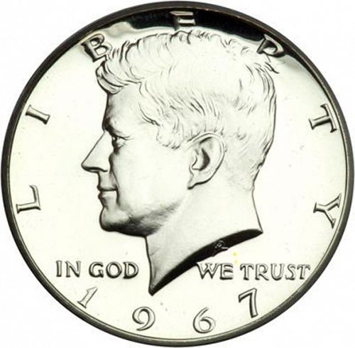 50 cent Obverse Image minted in UNITED STATES in 1967 (Kennedy)  - The Coin Database