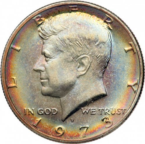 50 cent Obverse Image minted in UNITED STATES in 1973D (Kennedy)  - The Coin Database