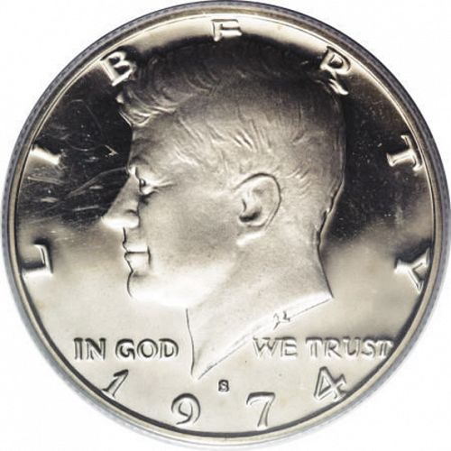 50 cent Obverse Image minted in UNITED STATES in 1974S (Kennedy)  - The Coin Database