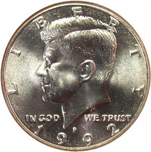50 cent Obverse Image minted in UNITED STATES in 1992P (Kennedy)  - The Coin Database