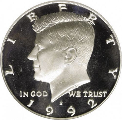 50 cent Obverse Image minted in UNITED STATES in 1992S (Kennedy)  - The Coin Database