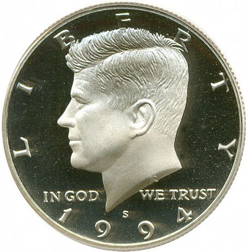 50 cent Obverse Image minted in UNITED STATES in 1994S (Kennedy)  - The Coin Database
