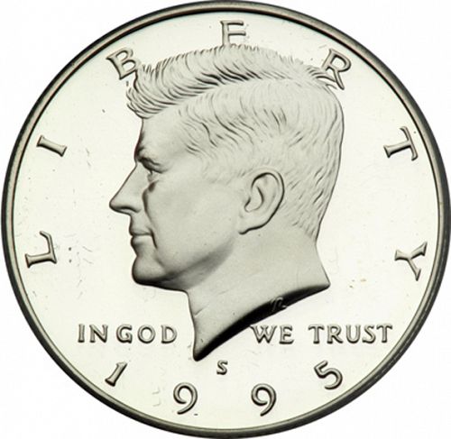 50 cent Obverse Image minted in UNITED STATES in 1995S (Kennedy)  - The Coin Database