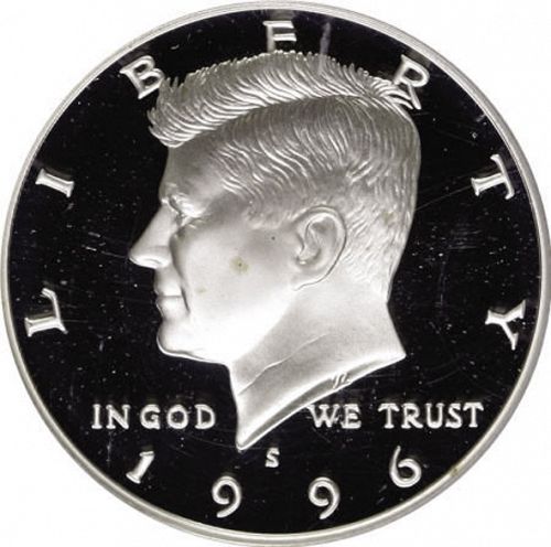 50 cent Obverse Image minted in UNITED STATES in 1996S (Kennedy)  - The Coin Database