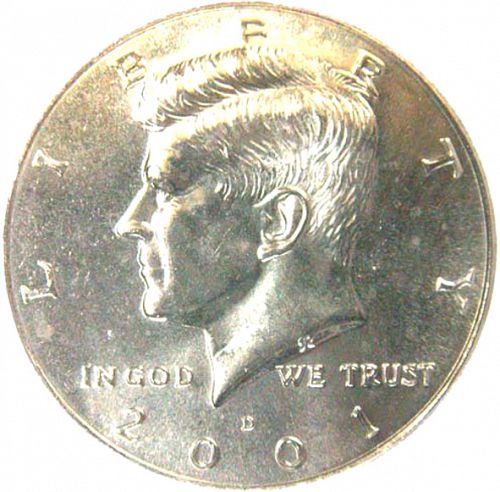 50 cent Obverse Image minted in UNITED STATES in 2001D (Kennedy)  - The Coin Database
