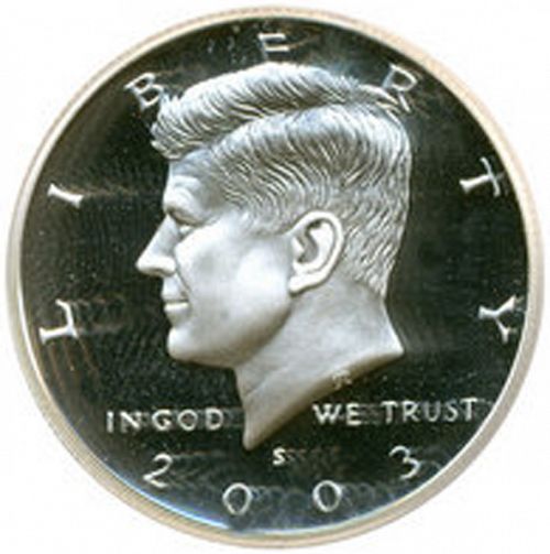 50 cent Obverse Image minted in UNITED STATES in 2003S (Kennedy)  - The Coin Database