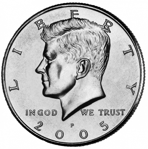 50 cent Obverse Image minted in UNITED STATES in 2005P (Kennedy)  - The Coin Database