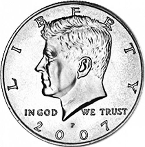 50 cent Obverse Image minted in UNITED STATES in 2007P (Kennedy)  - The Coin Database