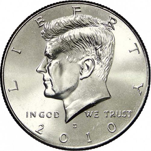 50 cent Obverse Image minted in UNITED STATES in 2010D (Kennedy)  - The Coin Database