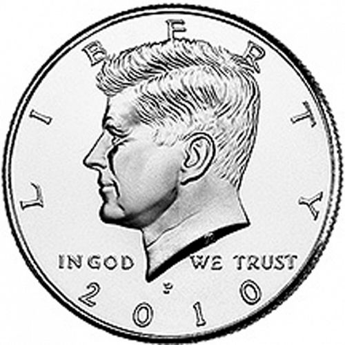 50 cent Obverse Image minted in UNITED STATES in 2010P (Kennedy)  - The Coin Database