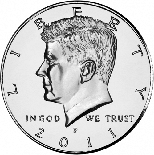 50 cent Obverse Image minted in UNITED STATES in 2011P (Kennedy)  - The Coin Database
