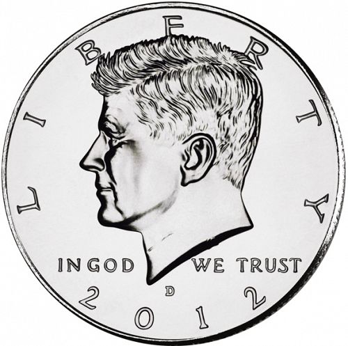 50 cent Obverse Image minted in UNITED STATES in 2012D (Kennedy)  - The Coin Database
