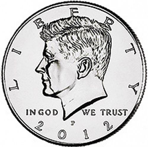 50 cent Obverse Image minted in UNITED STATES in 2012P (Kennedy)  - The Coin Database