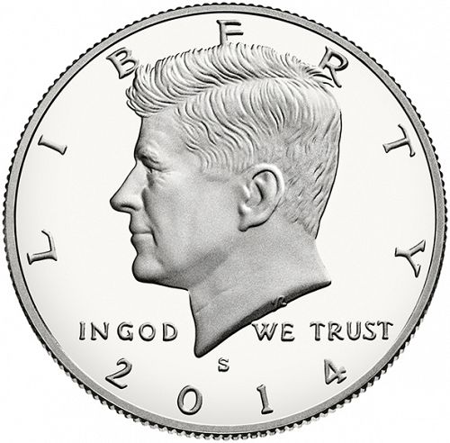 50 cent Obverse Image minted in UNITED STATES in 2014S (Kennedy)  - The Coin Database