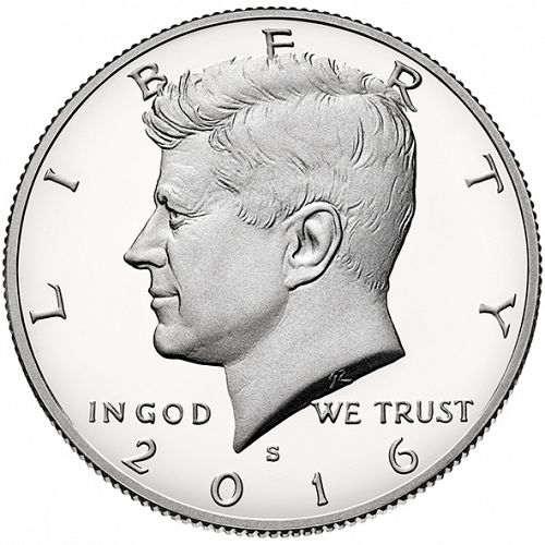 50 cent Obverse Image minted in UNITED STATES in 2016S (Kennedy)  - The Coin Database