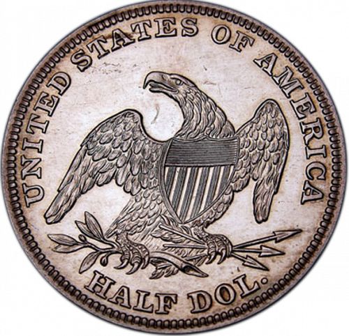 50 cent Reverse Image minted in UNITED STATES in 1838O (Liberty Cap - 