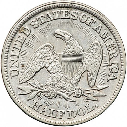 50 cent Reverse Image minted in UNITED STATES in 1853 (Seated Liberty - Arrows at date, reverse rays)  - The Coin Database