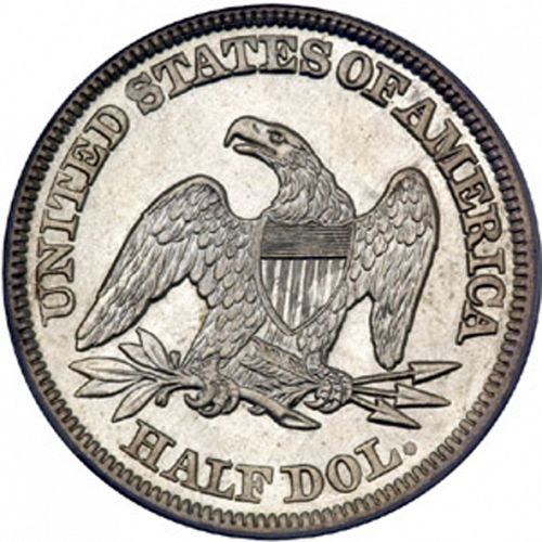 50 cent Reverse Image minted in UNITED STATES in 1857 (Seated Liberty - Arrows at date removed)  - The Coin Database