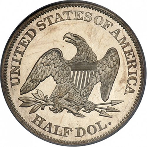 50 cent Reverse Image minted in UNITED STATES in 1862 (Seated Liberty - Arrows at date removed)  - The Coin Database
