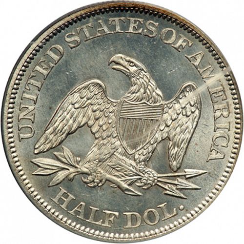 50 cent Reverse Image minted in UNITED STATES in 1863 (Seated Liberty - Arrows at date removed)  - The Coin Database