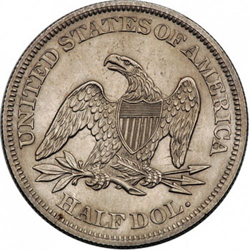 50 cent Reverse Image minted in UNITED STATES in 1864 (Seated Liberty - Arrows at date removed)  - The Coin Database