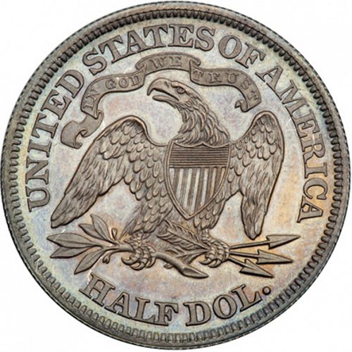 50 cent Reverse Image minted in UNITED STATES in 1866 (Seated Liberty - Arrows at date removed)  - The Coin Database