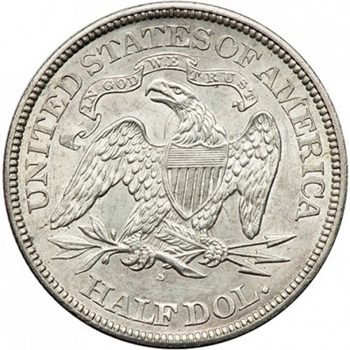 50 cent Reverse Image minted in UNITED STATES in 1866S (Seated Liberty - Arrows at date removed)  - The Coin Database