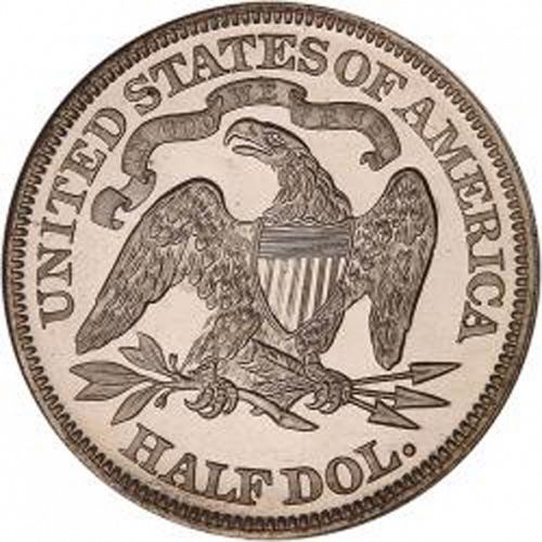 50 cent Reverse Image minted in UNITED STATES in 1868 (Seated Liberty - Motto above eagle)  - The Coin Database