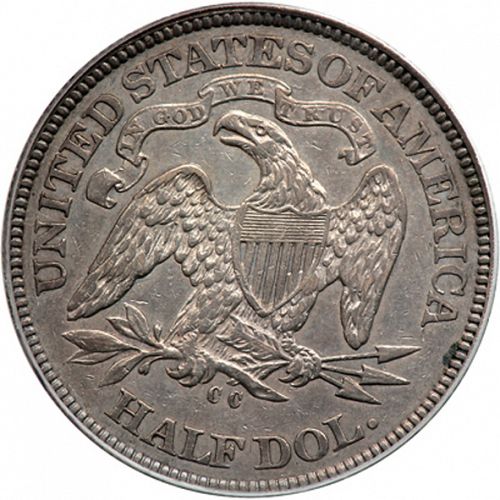 50 cent Reverse Image minted in UNITED STATES in 1870CC (Seated Liberty - Motto above eagle)  - The Coin Database