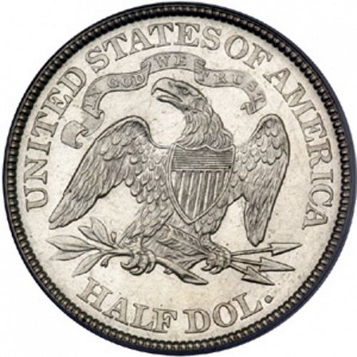 50 cent Reverse Image minted in UNITED STATES in 1871 (Seated Liberty - Motto above eagle)  - The Coin Database