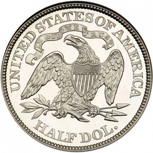 50 cent Reverse Image minted in UNITED STATES in 1872 (Seated Liberty - Motto above eagle)  - The Coin Database