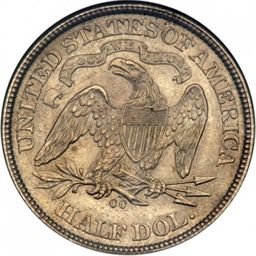 50 cent Reverse Image minted in UNITED STATES in 1873CC (Seated Liberty - Arrows at date)  - The Coin Database