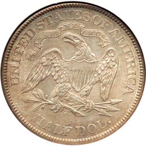 50 cent Reverse Image minted in UNITED STATES in 1873S (Seated Liberty - Arrows at date)  - The Coin Database