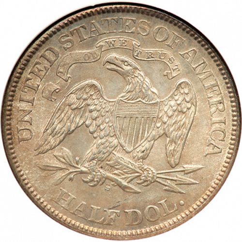 50 cent Reverse Image minted in UNITED STATES in 1873S (Seated Liberty - Arrows at date)  - The Coin Database