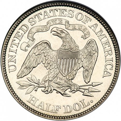 50 cent Reverse Image minted in UNITED STATES in 1873 (Seated Liberty - Arrows at date)  - The Coin Database