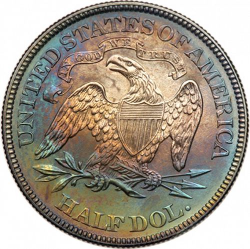 50 cent Reverse Image minted in UNITED STATES in 1874 (Seated Liberty - Arrows at date)  - The Coin Database