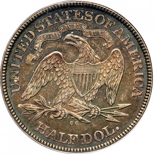 50 cent Reverse Image minted in UNITED STATES in 1874CC (Seated Liberty - Arrows at date)  - The Coin Database
