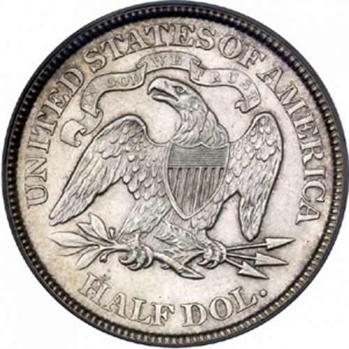 50 cent Reverse Image minted in UNITED STATES in 1875 (Seated Liberty - Arrows at date removed)  - The Coin Database