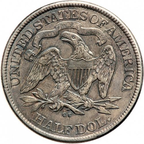 50 cent Reverse Image minted in UNITED STATES in 1875CC (Seated Liberty - Arrows at date removed)  - The Coin Database