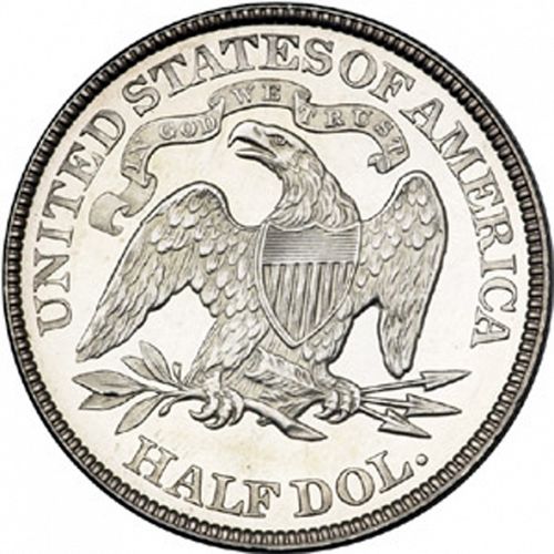 50 cent Reverse Image minted in UNITED STATES in 1877 (Seated Liberty - Arrows at date removed)  - The Coin Database