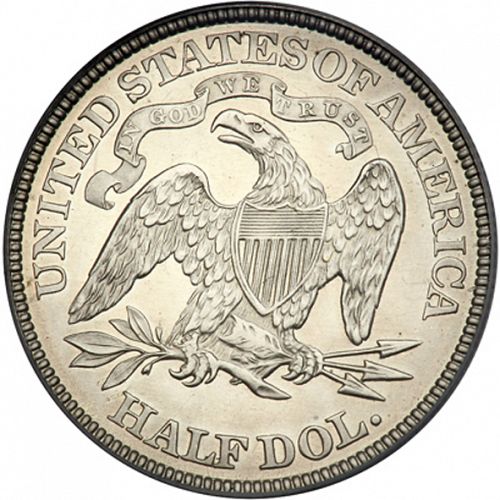 50 cent Reverse Image minted in UNITED STATES in 1881 (Seated Liberty - Arrows at date removed)  - The Coin Database
