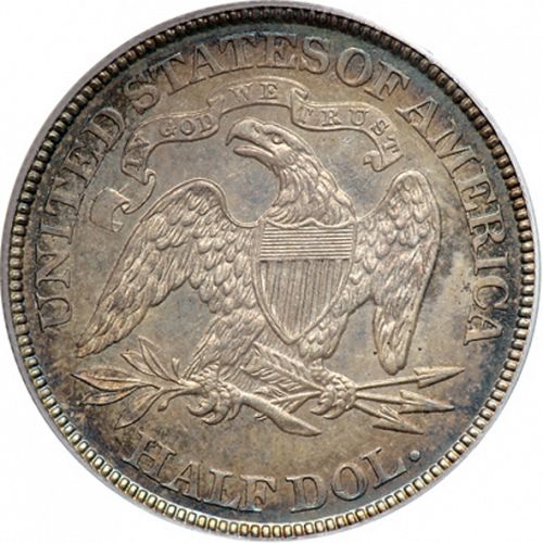 50 cent Reverse Image minted in UNITED STATES in 1887 (Seated Liberty - Arrows at date removed)  - The Coin Database