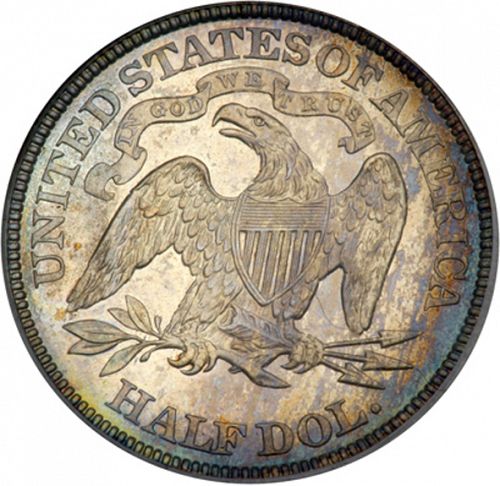 50 cent Reverse Image minted in UNITED STATES in 1889 (Seated Liberty - Arrows at date removed)  - The Coin Database