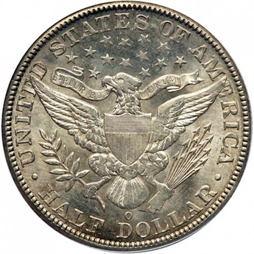 50 cent Reverse Image minted in UNITED STATES in 1893O (Barber)  - The Coin Database