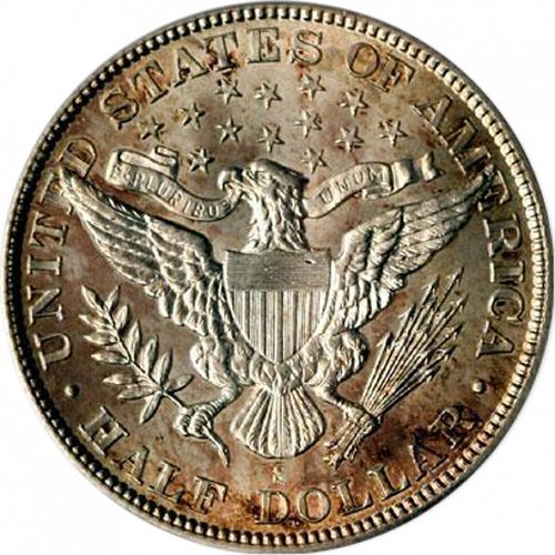 50 cent Reverse Image minted in UNITED STATES in 1896S (Barber)  - The Coin Database