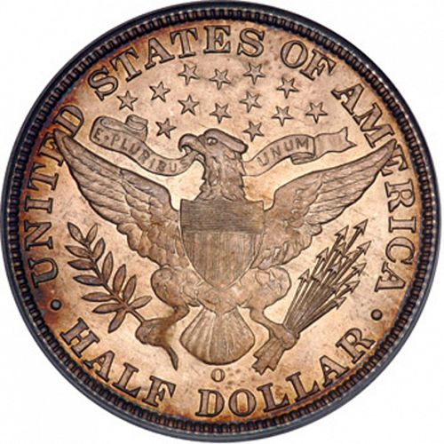 50 cent Reverse Image minted in UNITED STATES in 1897O (Barber)  - The Coin Database